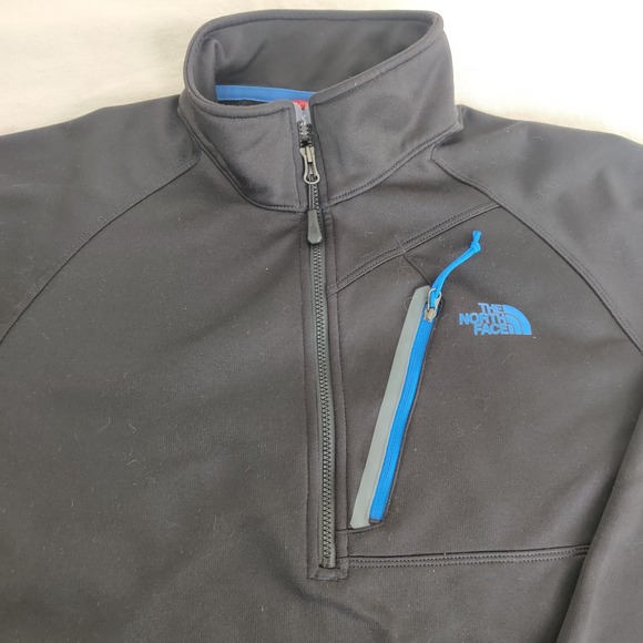 The North Face Other - The North Face Men's 1/4‎ Zip Black Blue Trim Pullover Medium Athletic Sweater